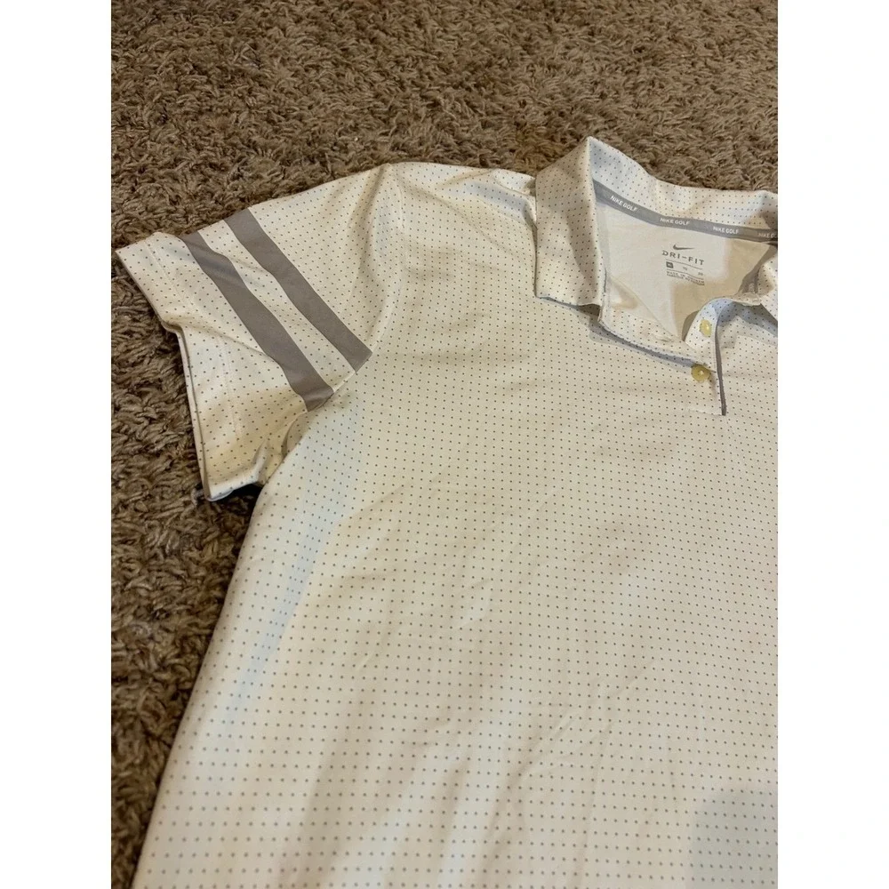 Nike‎ Golf Florida Gators Dri-FIT Polo Shirt Womens XL White Grey Dotted NCAA
